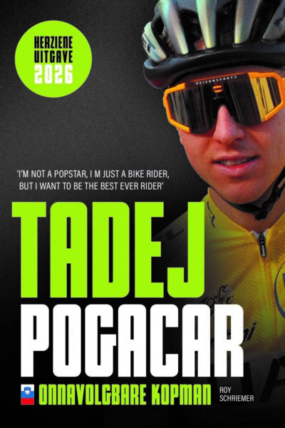 Portret van Pogacar in de gele trui.